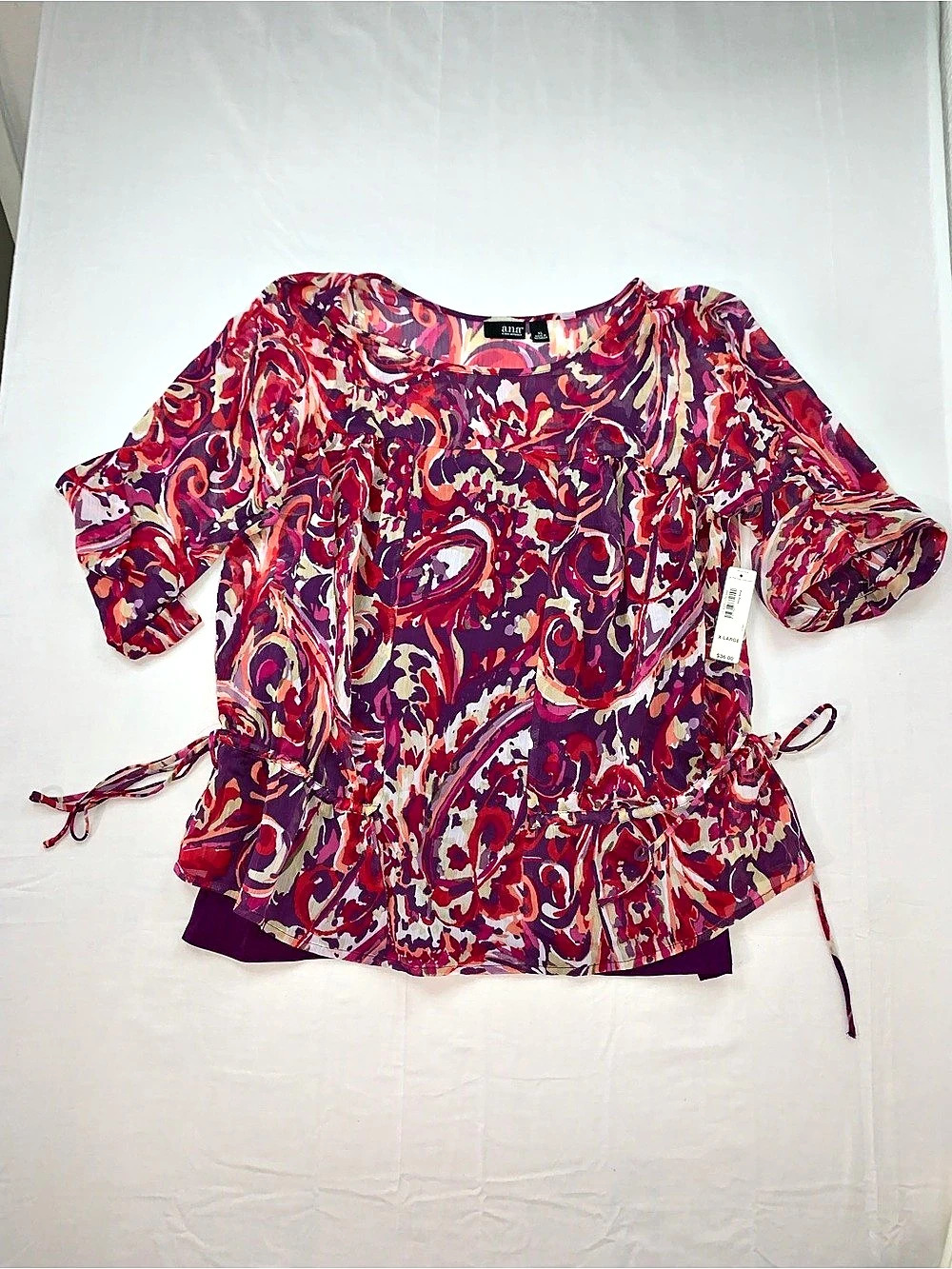 a.n.a Paisley Blouse in Pink Print Size XL NWT